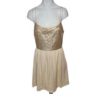 Forever 21 Sequin Top Zip Back Mini  Dress